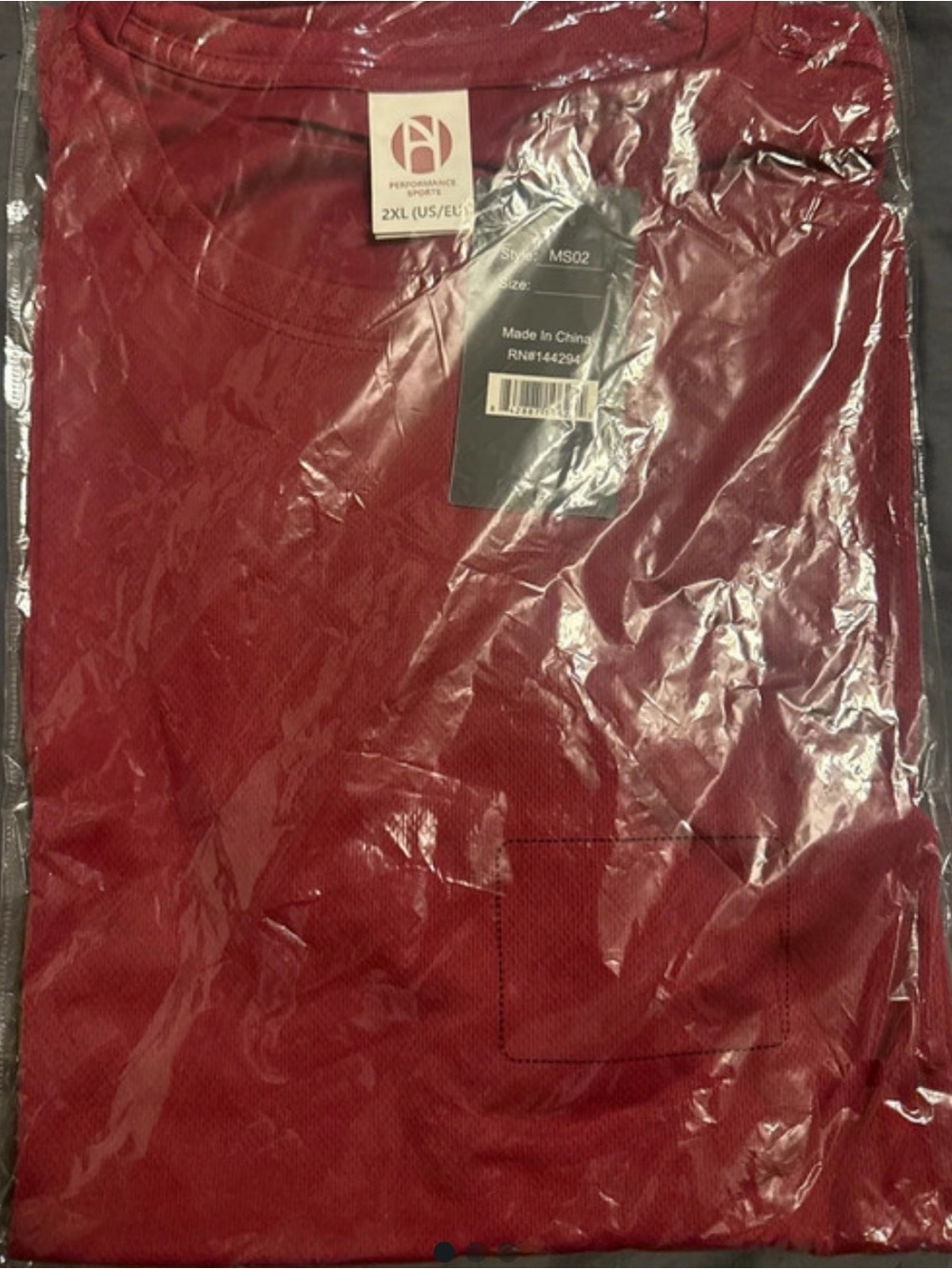 Men’s Pocket Crew Neck Shirt - Burgundy, 2XL